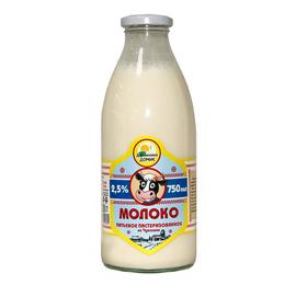 Молоко коровье питьевое пастеризованное 2,5% (стекло 750мл)